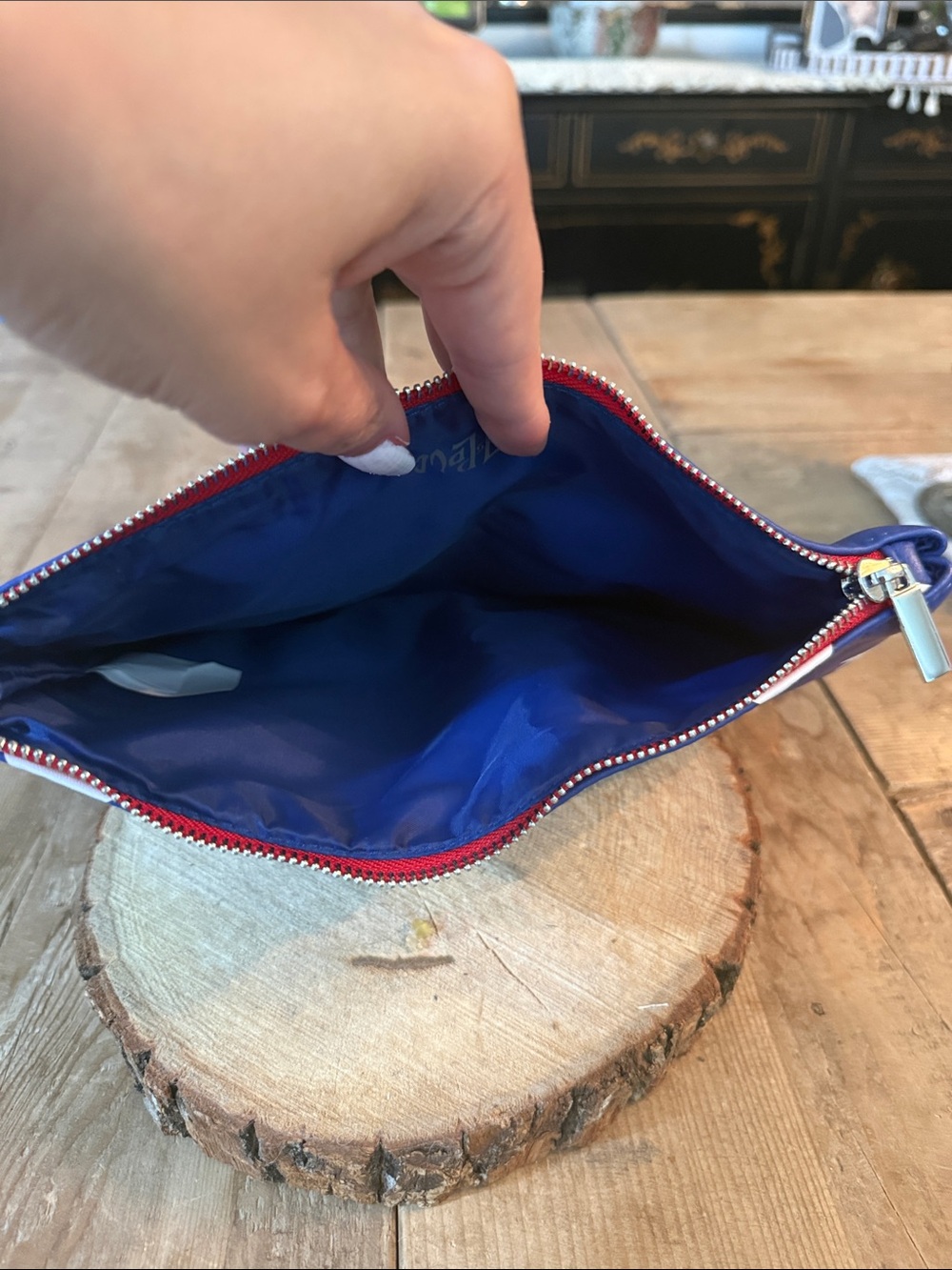 Blue Star Pattern Zip Pouch - Picture 3 of 5